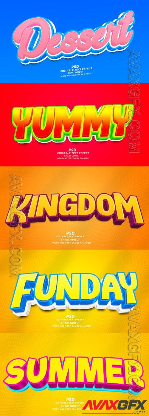 Psd style text effect editable set vol 351