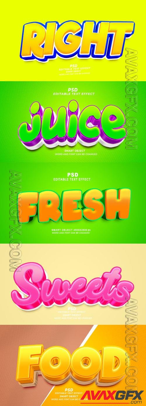 Psd style text effect editable set vol 350