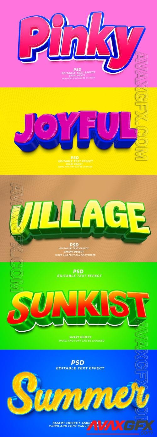 Psd style text effect editable set vol 348