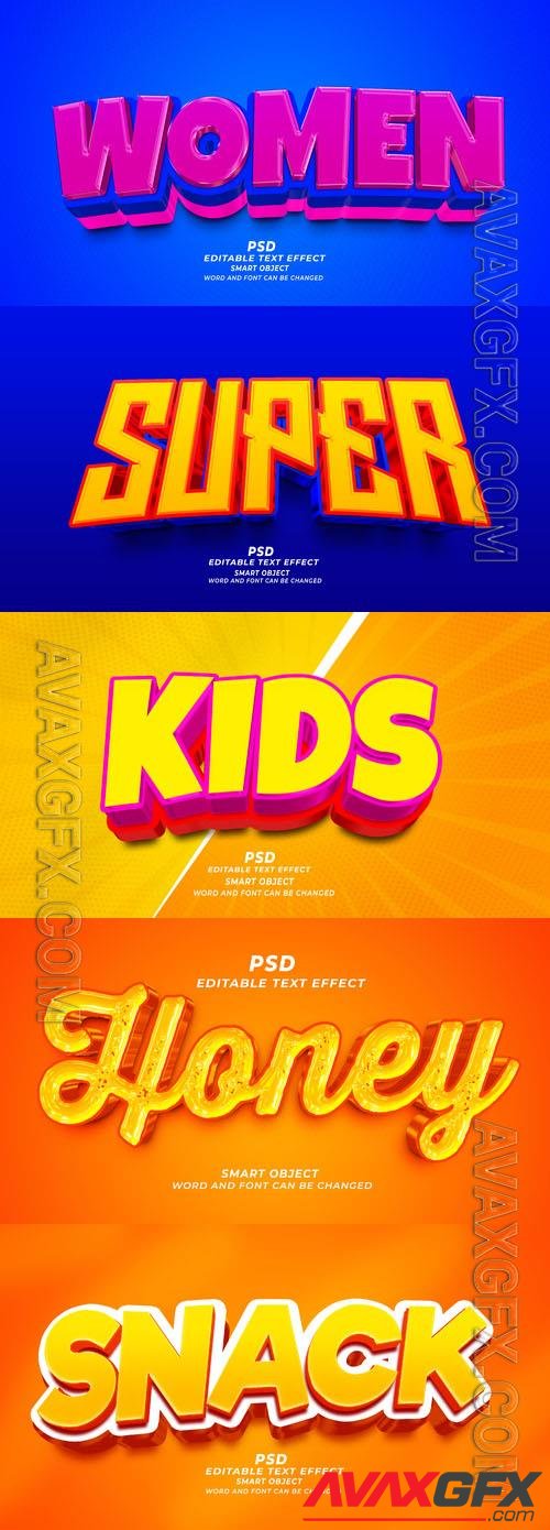 Psd style text effect editable set vol 347