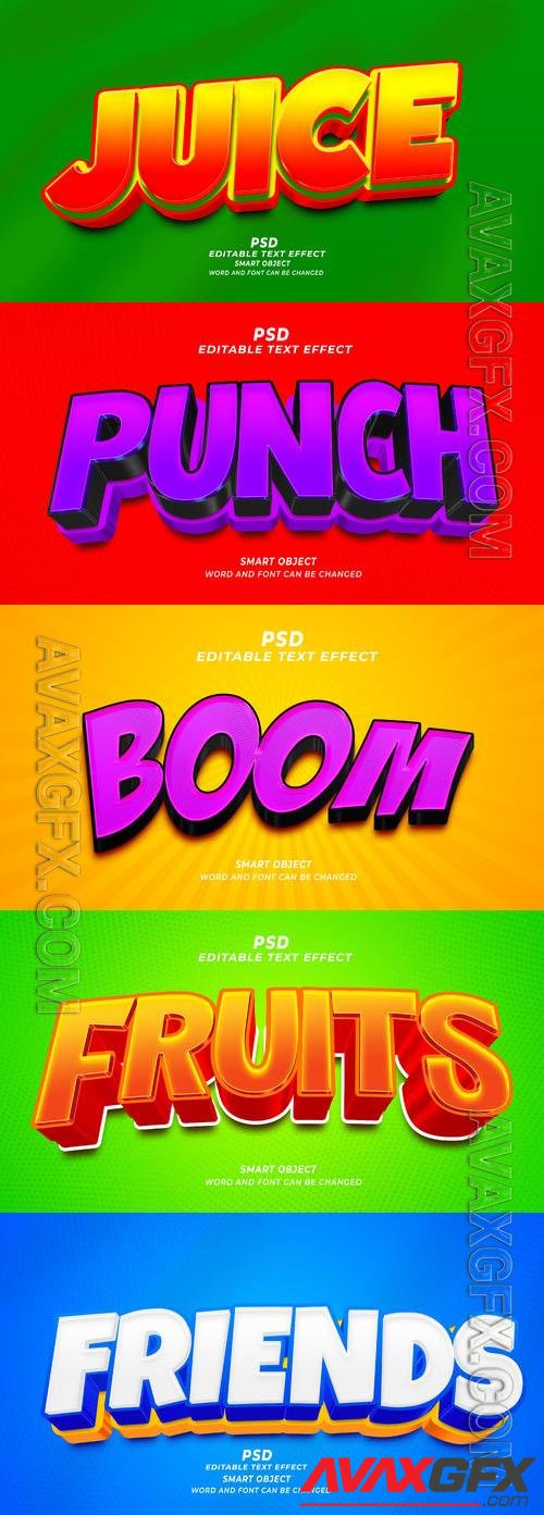 Psd style text effect editable set vol 346