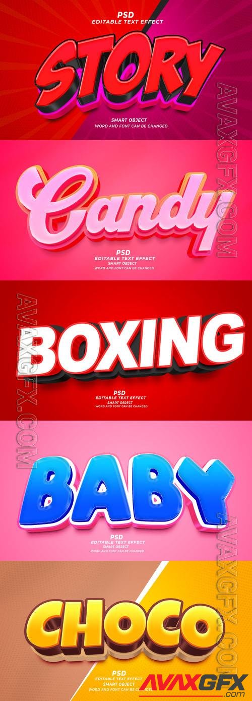 Psd style text effect editable set vol 344