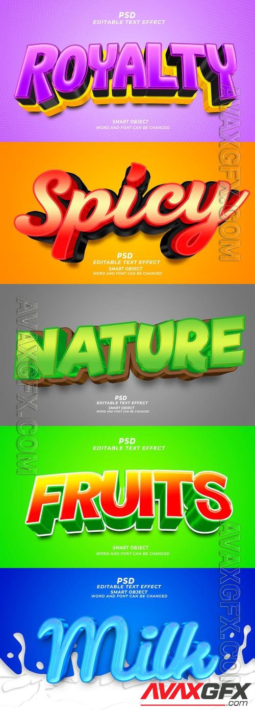 Psd style text effect editable set vol 343