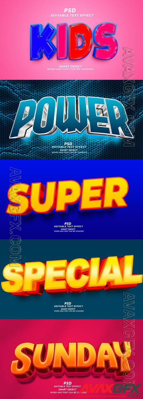 Psd style text effect editable set vol 342