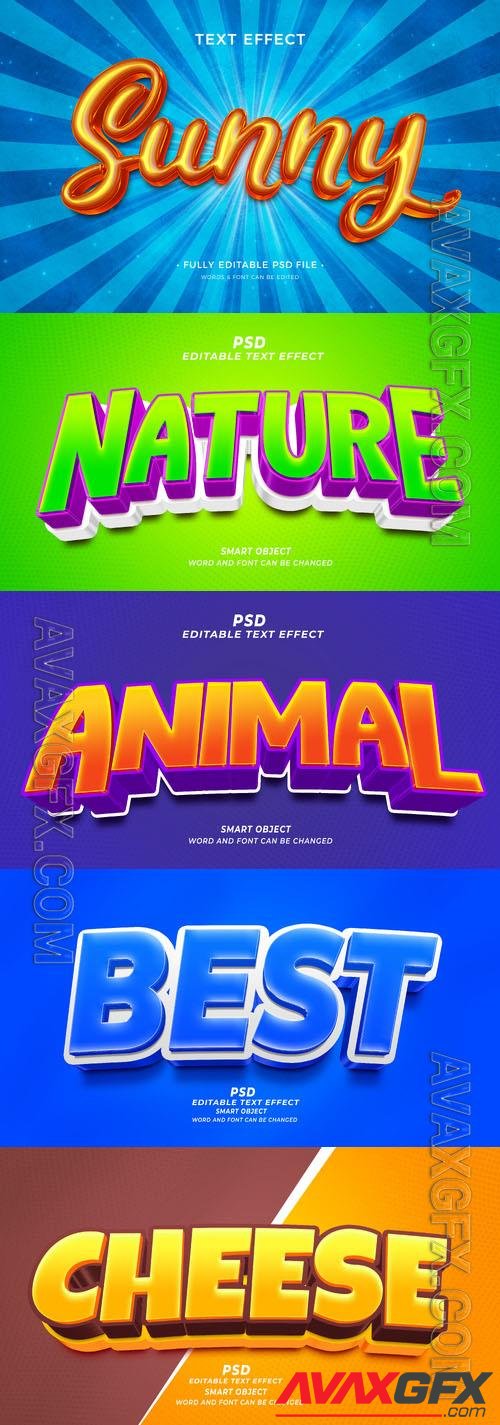 Psd style text effect editable set vol 341