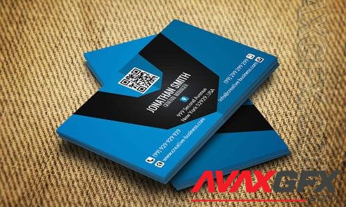 Business card psd mockup blue with black desing template