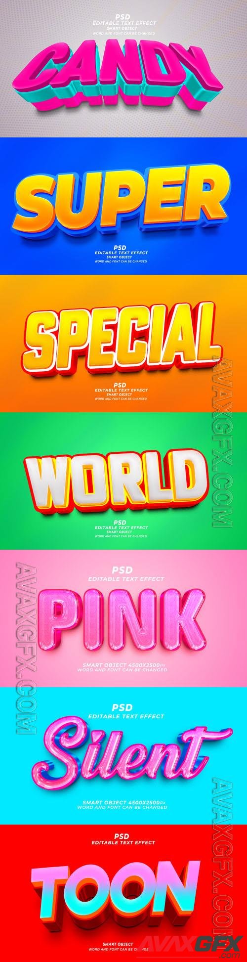 Psd style text effect editable set vol 374