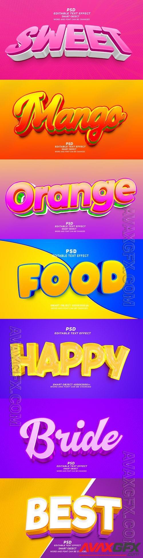 Psd style text effect editable set vol 373