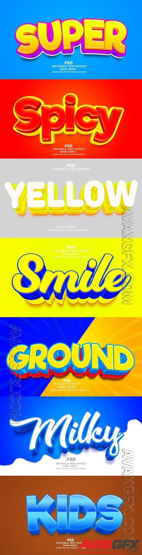 Psd style text effect editable set vol 371