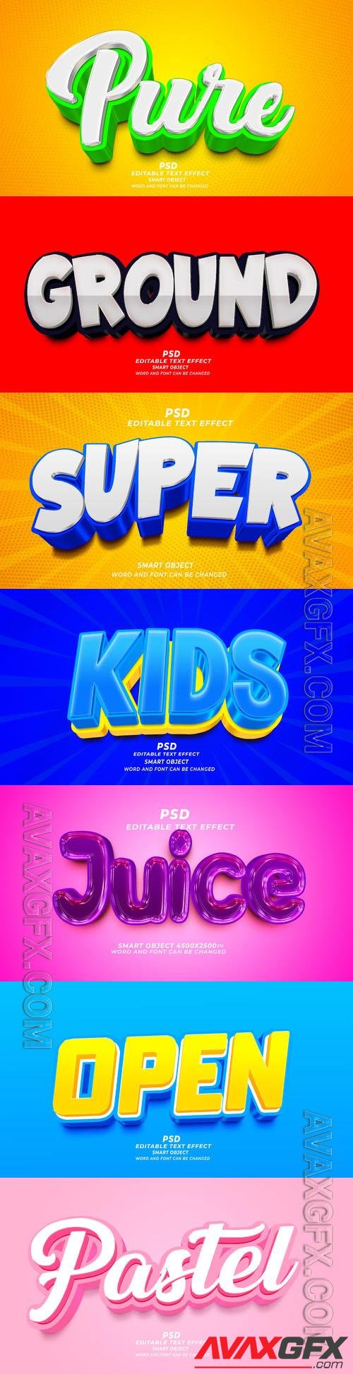 Psd style text effect editable set vol 369