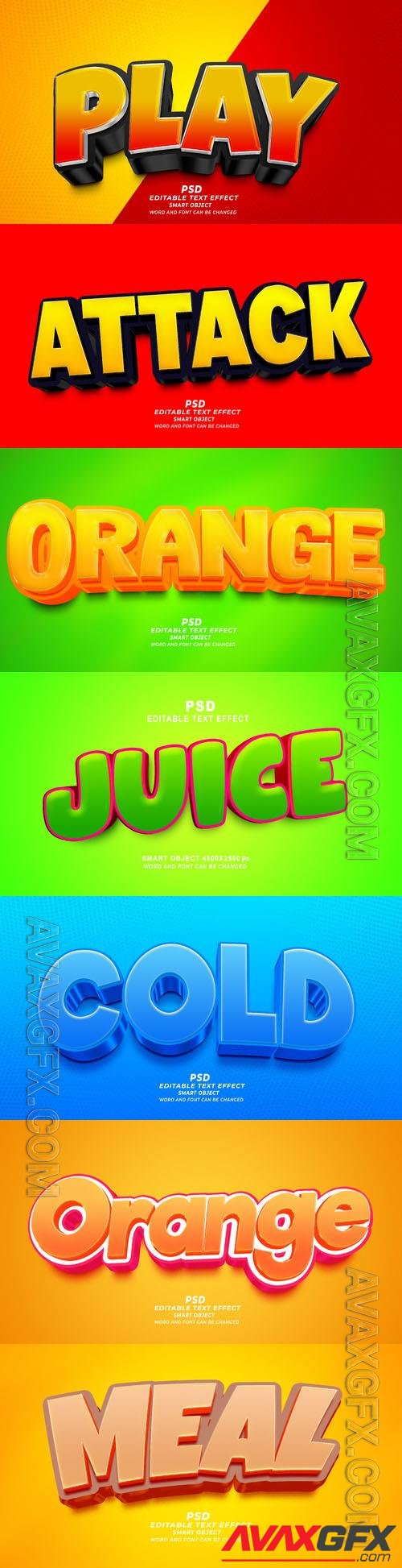 Psd style text effect editable set vol 367