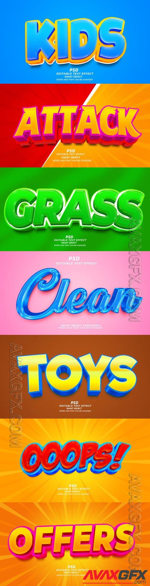 Psd style text effect editable set vol 366