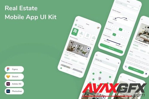 Real Estate Mobile App UI Kit KG7NC9D