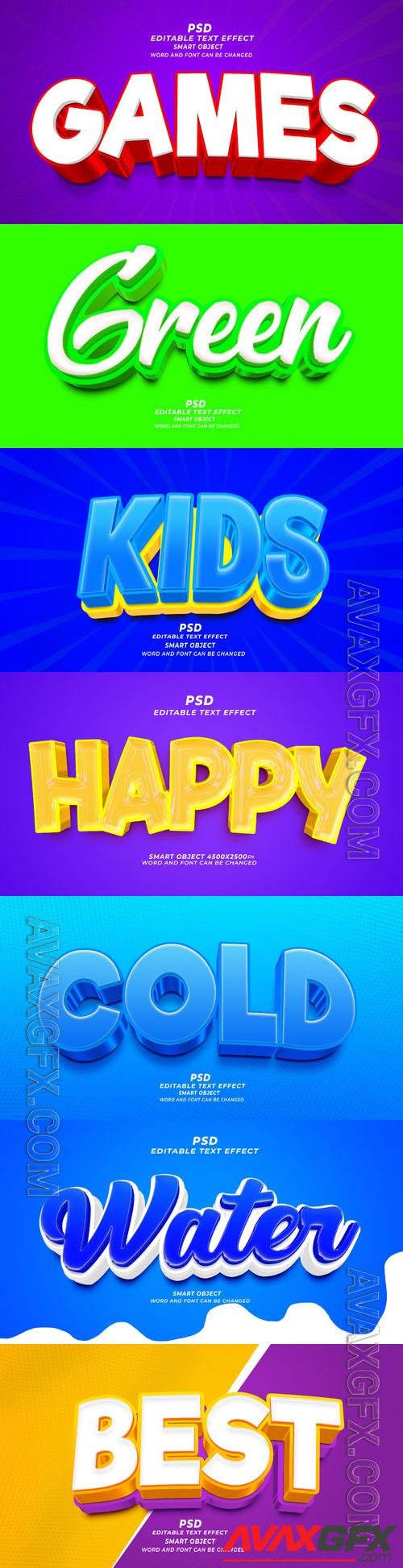 Psd style text effect editable set vol 364