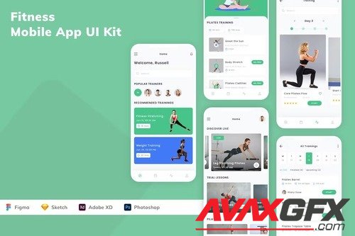 Fitness Mobile App UI Kit FUYLE56