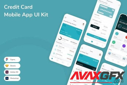 Credit Card Mobile App UI Kit X8TQR6B