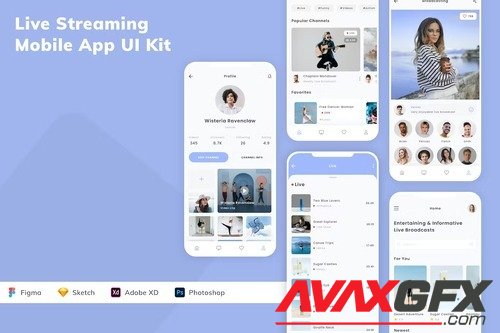 Live Streaming Mobile App UI Kit RFX5N62
