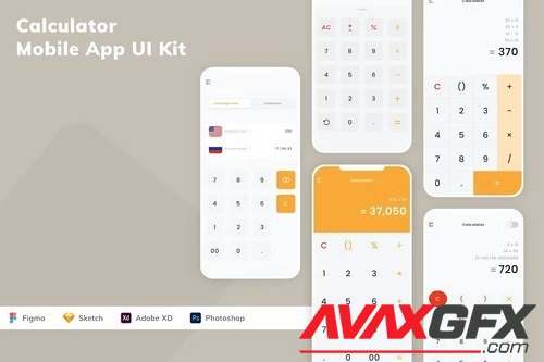 Calculator Mobile App UI Kit CQ7MG48