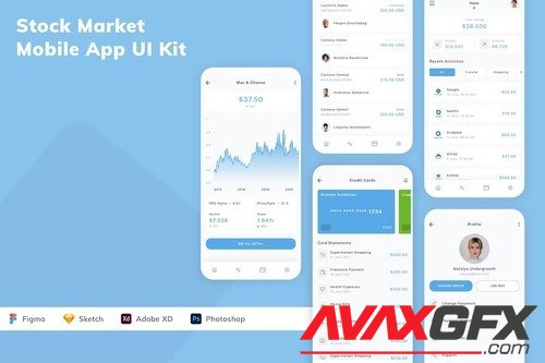 Stock Market Mobile App UI Kit YFRQJTR