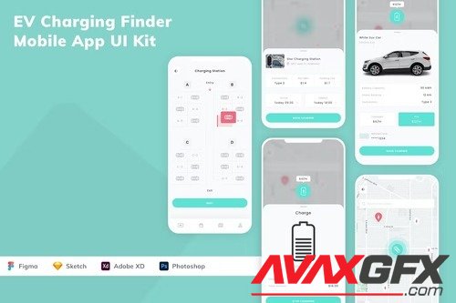 EV Charging Finder Mobile App UI Kit 8KKE52A
