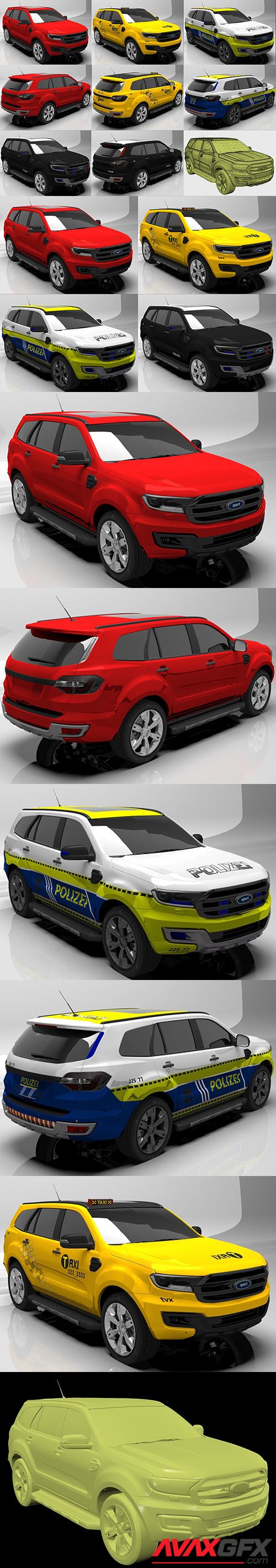 Sport taxi police 3D model