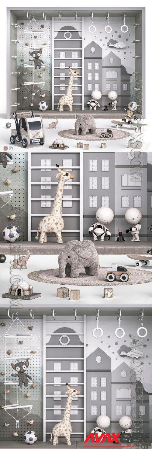 Toys, decor and furniture for nursery 125 - 3D model Interior