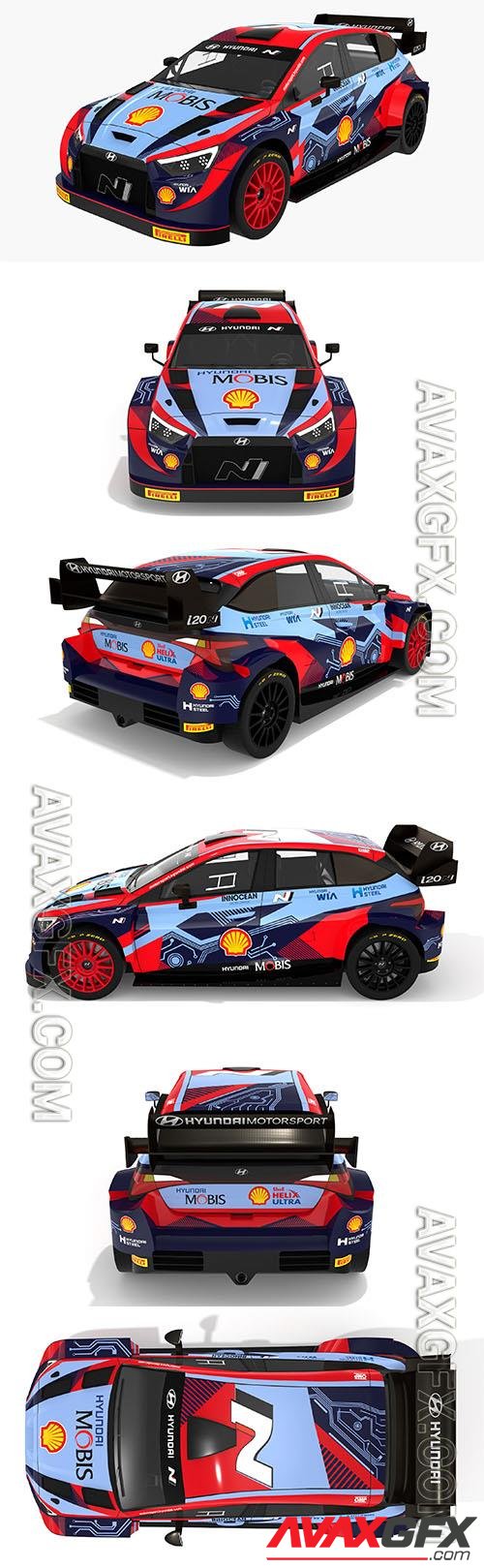 Realistic Hyundai i20 N Hybrid Rally Car WRC