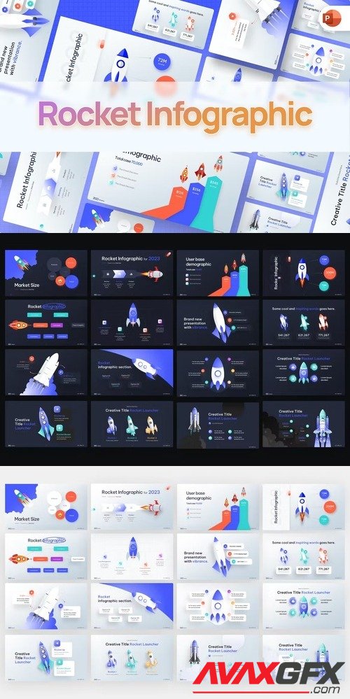 Rocket Infographic PowerPoint Template [PPTX]