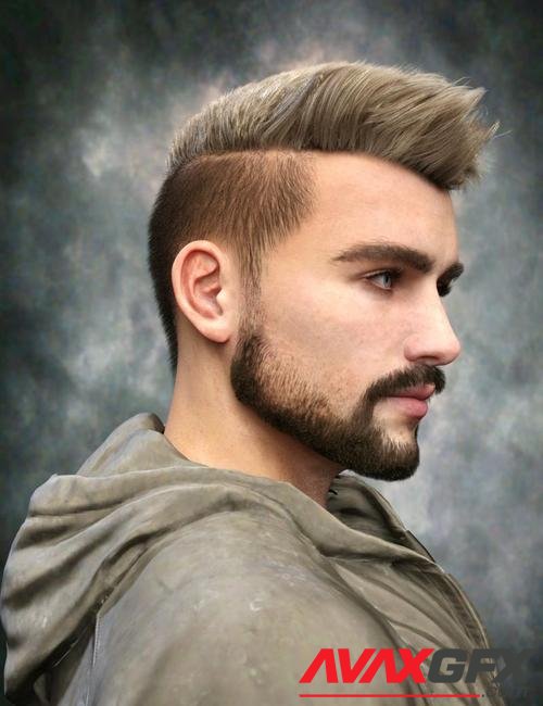 Mavick Hair and Beard for Genesis 8 Males and 9