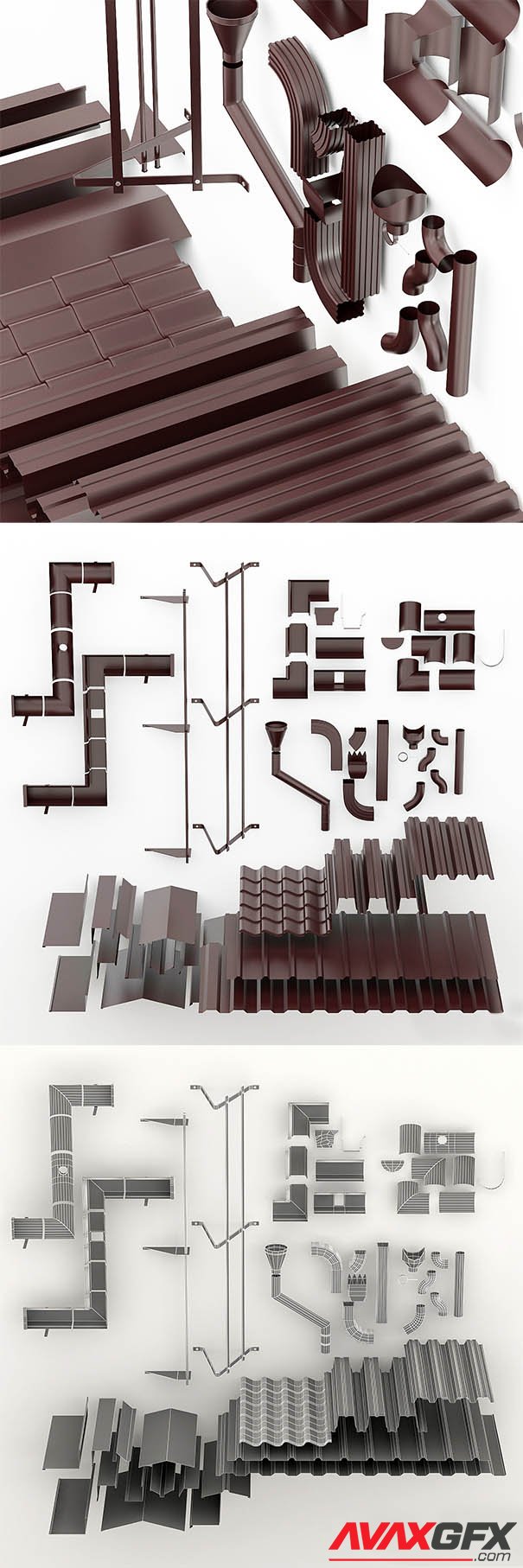 Elements of a roof 3D Model