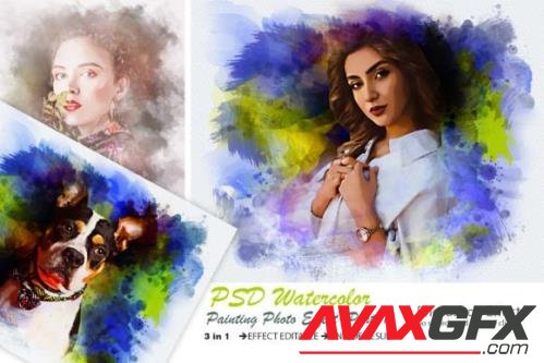 PSD Watercolor Painting Photo Effect - 10969218