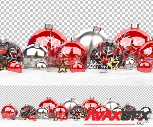 Christmas Decoration with Isolated Ball on White Snow Mockup 472503439 [Adobestock]