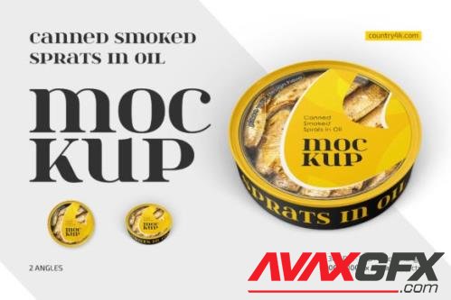 Canned Smoked Sprats in Oil Mockup - 13443870