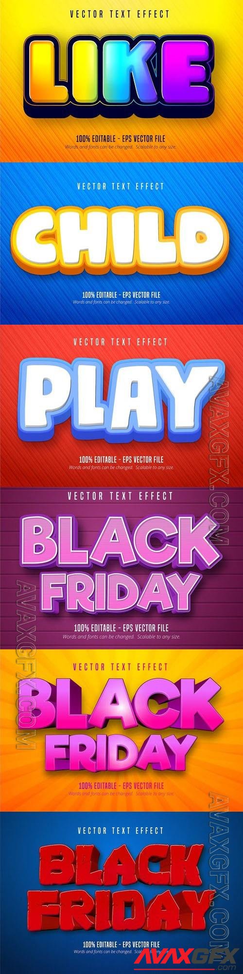 Vector 3d text editable, text effect font vol 111 [EPS]