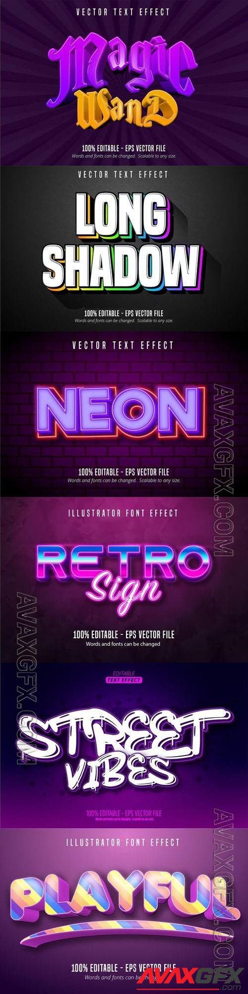 Vector 3d text editable, text effect font vol 110 [EPS]