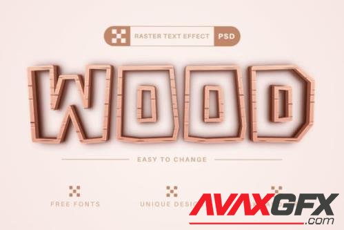 Wooden Stroke - Editable Text Effect - 13453825