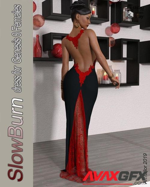 SlowBurn dForce dress for Genesis 8 Female(s