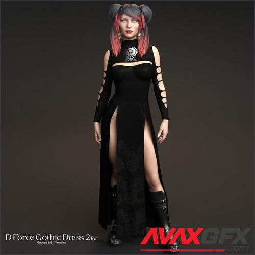 D-Force Gothic Dress 2 for G8F and G8.1