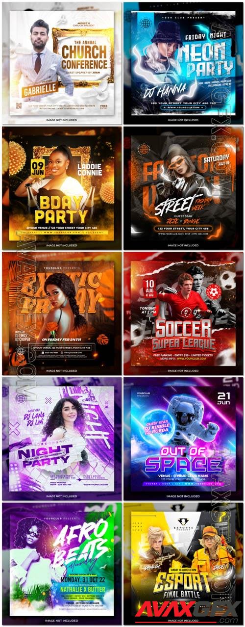 Flyer social media post, psd banner beautiful design  set vol 183