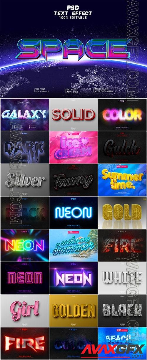 25 PSD text effects for design and creativity, style text effect editable set 390