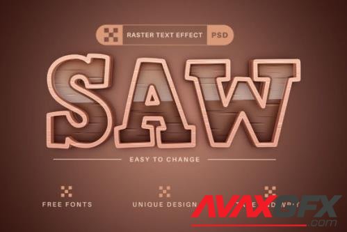 Saw Wood - Editable Text Effect - 13456138