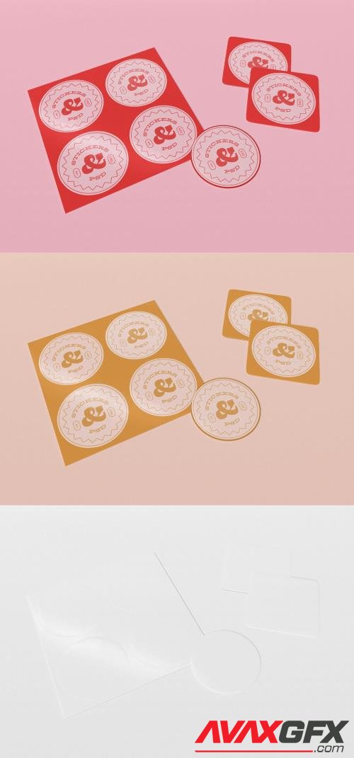 Set of Stickers Mockup 456090709 [Adobestock]