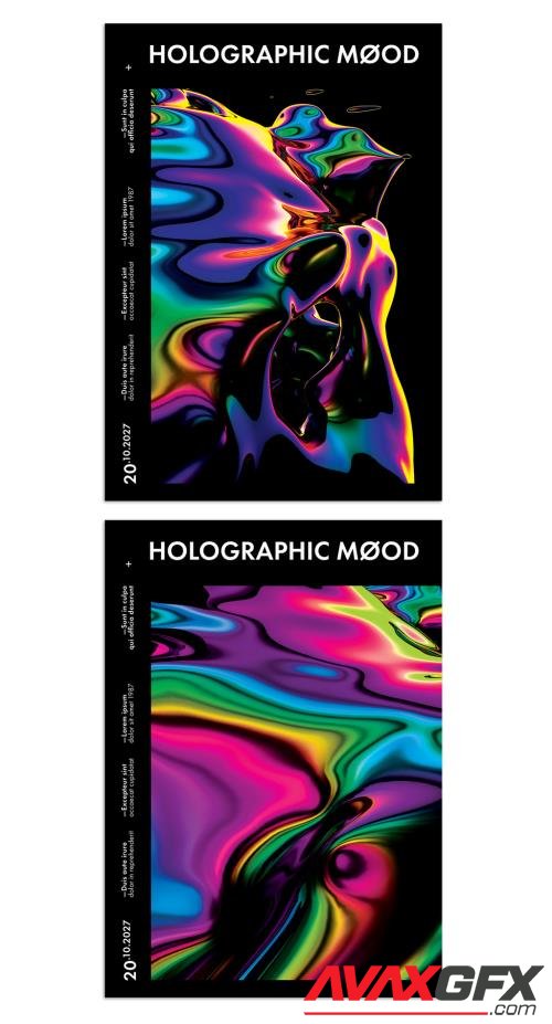 Trendy Modern Poster Layout with Fluid Iridescent Multicolored Background 452578796 [Adobestock]