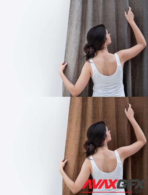 Window Curtain Mockup in Brown Tone 451684808 [Adobestock]