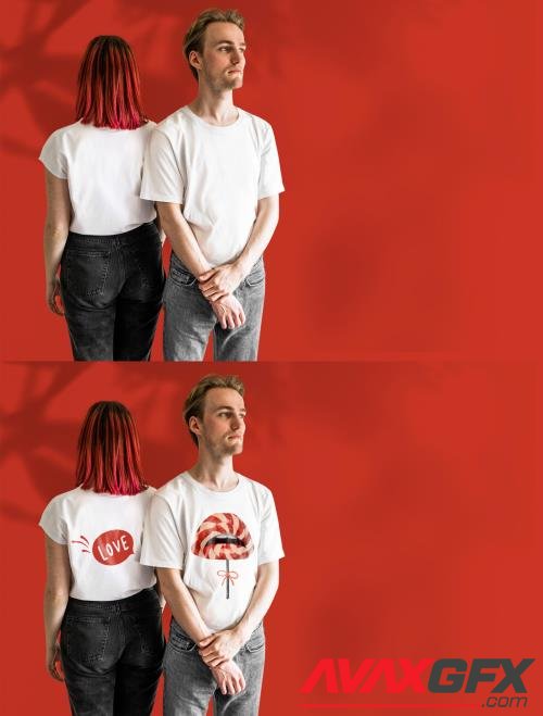 Valentine’S Couple T-Shirts Mockup 451623391 [Adobestock]