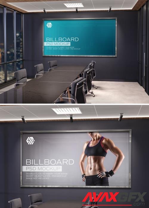 Panoramic Frame Mockup Hanging on Office Meeting Room Wall 445636945 [Adobestock]