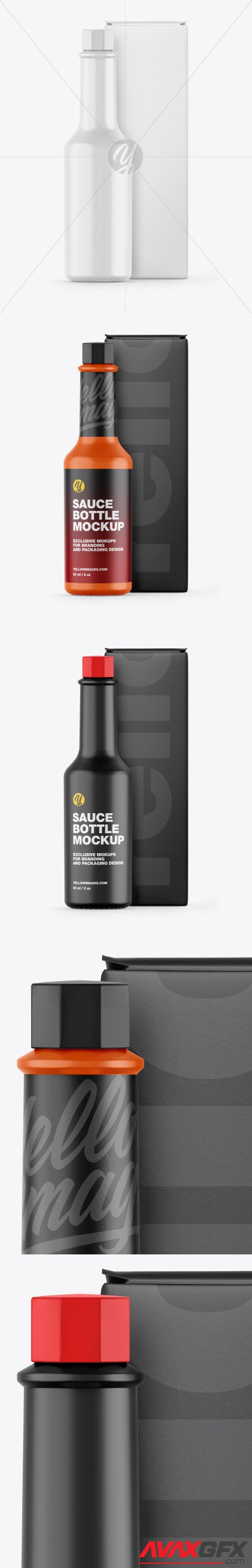 Glossy Sauce Bottle w/ Box Mockup 53460 [TIF]