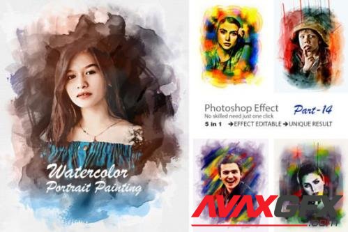 Watercolor Portrait Painting Effect - 10979440