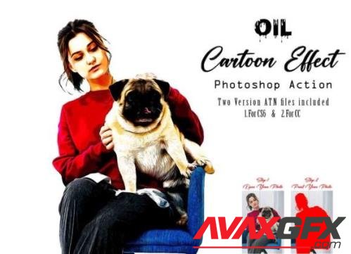 Oil Cartoon Effect Photoshop Action - 13457704