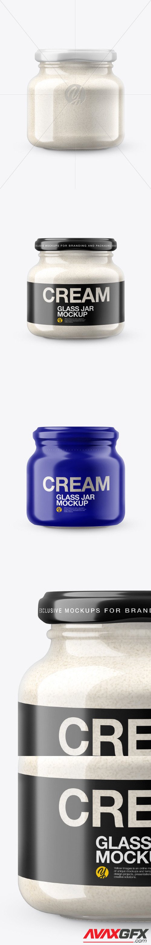 Glass Jar w/h Cashew Cream in Shrink Sleeve Mockup 50614 [TIF]